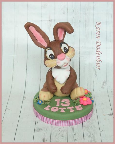 rabbit topper decorated cake  karen dodenbier cakesdecor