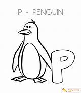 Coloring Penguin Letter Alphabet Pages Sheet Kids Through sketch template