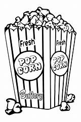 Popcorn Coloring Bucket Template Pages sketch template