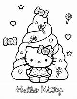Kitty Hello Coloring Pages Birthday Candy Candies Happy Printable Kids Print Color Colouring Books Disney Getdrawings Online Getcolorings Card Find sketch template