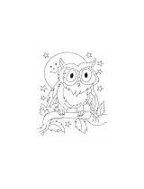 Owl Coloring Horned Great Cute sketch template