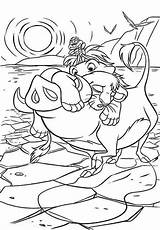 Timon Simba Pumbaa Coloring4free Coloringsun sketch template