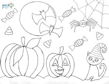 halloween coloring sheet  jamaroo kids tpt