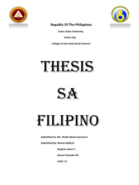 thesis front page format filipino