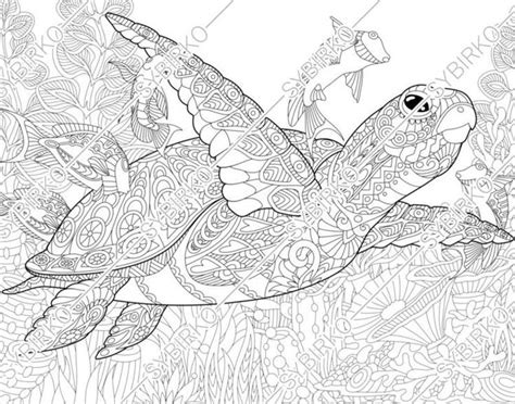 turtle coloring pages  adults
