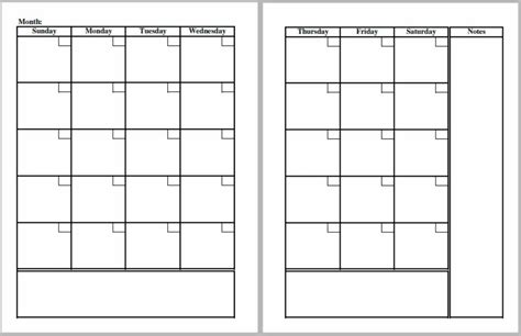 page monthly calendar printable