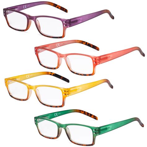4 pack reading glasses women mix color