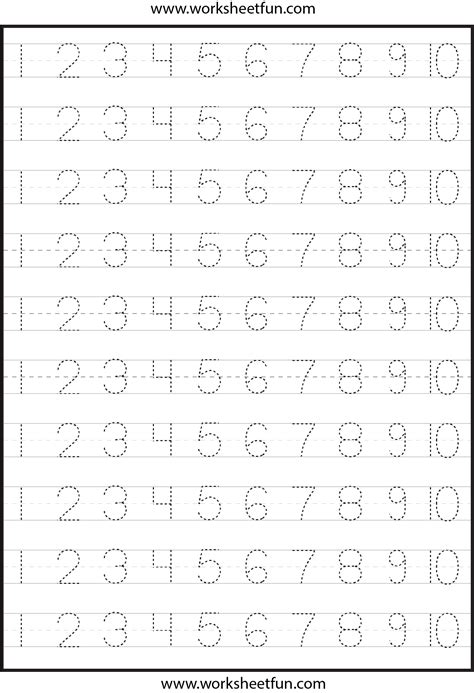 number tracing printable preschool worksheets tracing worksheets