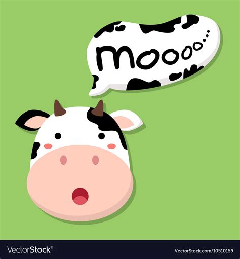 Cute Cow Talking Moo Royalty Free Vector Image