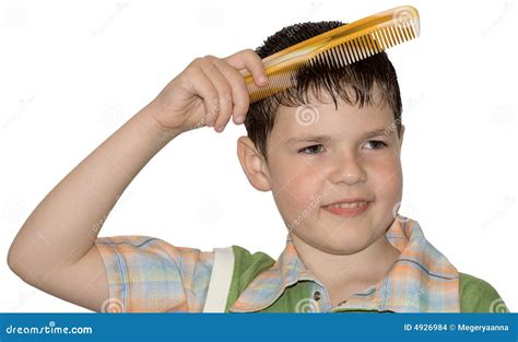 boy hair combs hygiene stock images image