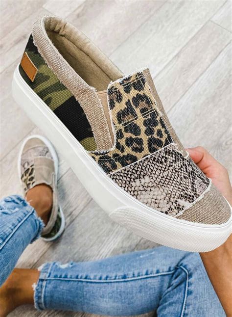 womens canvas shoes synthe leather leopard sequin canvas shoes lc