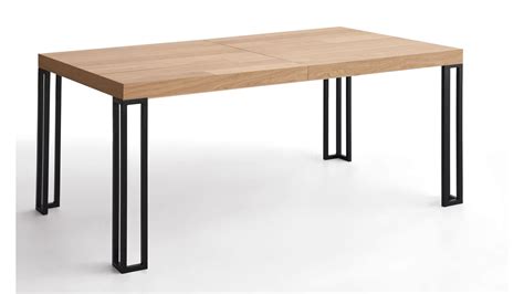 mesa de comedor rectangular kosmo en chapa natural  acero lacado