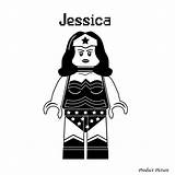 Lego Woman Silhouette Wonder Coloring Pages Girl Girls Game Silhouettes Vinyl Minifigure Choose Board sketch template