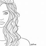 Coloring Pages Color Girl Girls Face Blank Therapy Easy Model Colouring Beautiful Women Adults Printable Sheets Drawing Adult Print Books sketch template