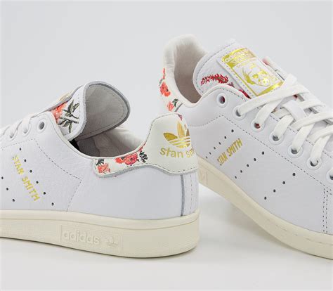 adidas stan smith trainers white  white floral  trainers