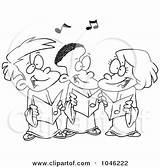 Choir Singing Kids Cartoon Outline Toonaday Illustration Royalty Rf Clip Clipart Line 2021 sketch template