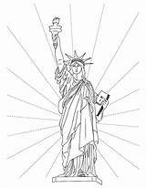 Statue Liberty Coloring Pages York Kids Drawing Building Printable Torch Sheet Empire State City Print Skyline States Template United Getcolorings sketch template