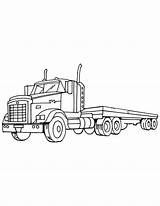Coloring Semi Truck Empty Load Netart sketch template