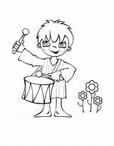 Drummer Boy Coloring Pages Flowers Three sketch template