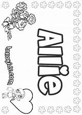 Allie Coloring Pages Name Names Allison Alison Sheets Hellokids Girls Alivia Template sketch template