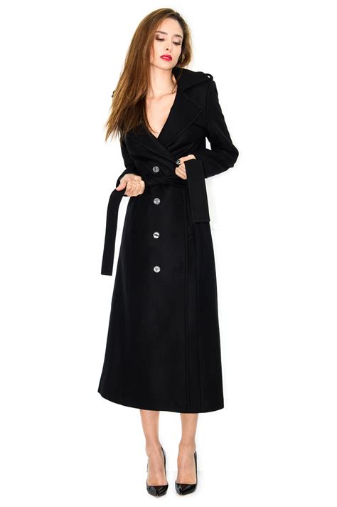 manteau cachemire manteau noir manteau long manteau femme stefanie renoma