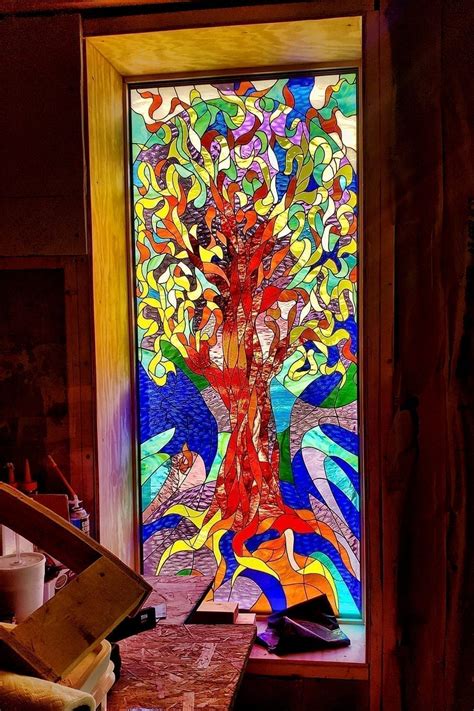awesome tree stained glass window stainedglasswindowscom