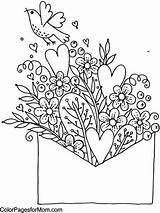 Coloring Pages Valentines Valentine Printable Mindfulness Heart Colouring Adults Easy Flower Color Sheets Adult Hearts Simple Envelope Beautiful Happiness Homemade sketch template