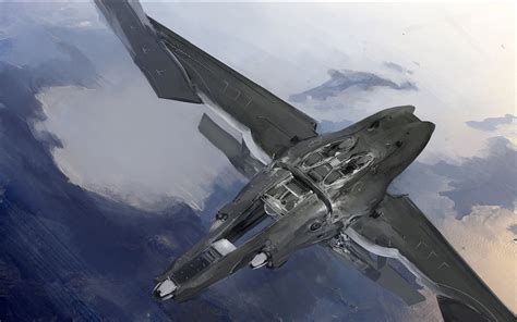 sci fi art artwork spaceship airplane aircraft futuristic
