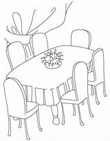 Table Dining Coloring Room Clipart Pages Kitchen Drawing Dinner Furniture Living Clip Cliparts Color Getdrawings Printable Kids Library Set Getcolorings sketch template