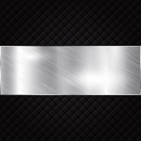 silver metallic banner  black squares textured background