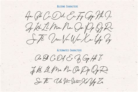 blesing signature style  script font bundles