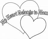 Coloring Pages Mom Mothers Heart Mother Happy Belong Hearts Drawings Valentines Drawing Disney Clipart Dad Cute Library Comments Colouring sketch template