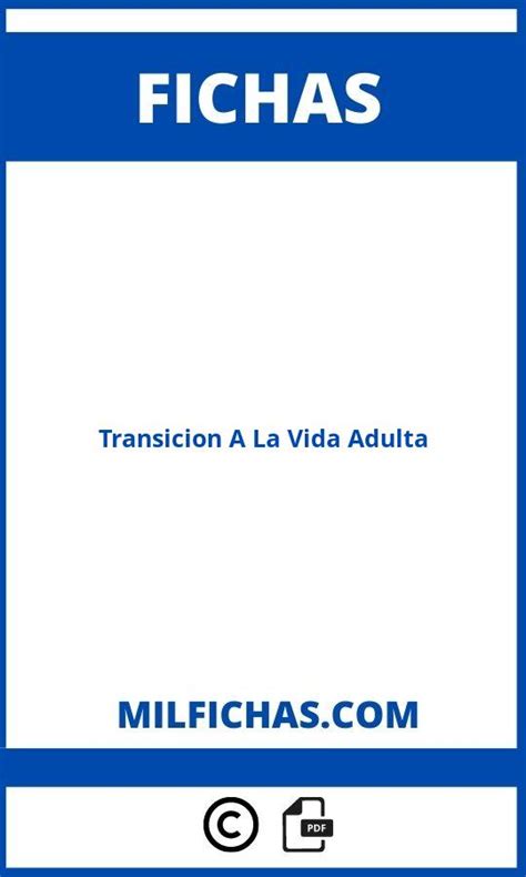 fichas de transicion  la vida adulta