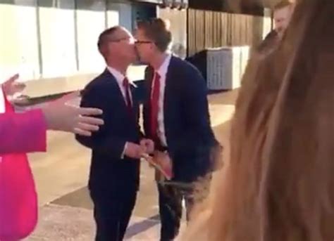 gay couple ‘tie the knot in protest wedding outside of the margaret