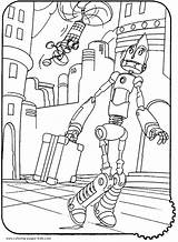 Coloring Pages Cartoon Robots Kids Character Printable Robot Color Sheets Found sketch template