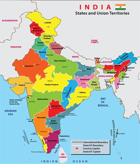 union territories  capitals  india