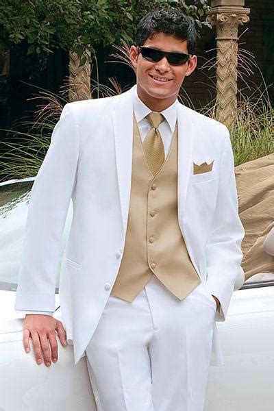custom made white wedding suits for men jacket pants gold vest mens