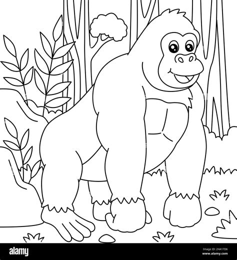 gorilla coloring page  kids stock vector image art alamy