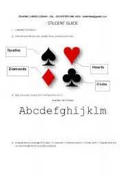 playing cards esl worksheet  rondinelli