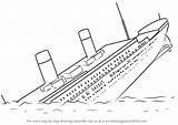 Titanic Sinking Drawing Draw Ship Sketch Sunken Step Ships Boats Drawings Disegno Easy Boat Kids Coloring Simple Del Pages Drawingtutorials101 sketch template