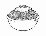 Spaghetti Coloring Pasta Coloringcrew Book Food sketch template