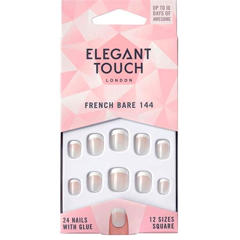 elegant touch false nails natural french  petite bare  nails