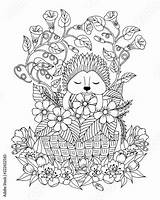 Hedgehog Zentangle Antistress sketch template