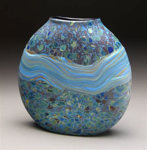 Blue Strata Vase By Thomas Spake Art Glass Vase Artful Home