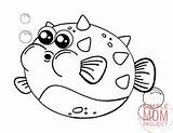 Fish Coloring Puffer Template Pages Crafts Animal Sea Kids Creatures Mandala Books Do sketch template