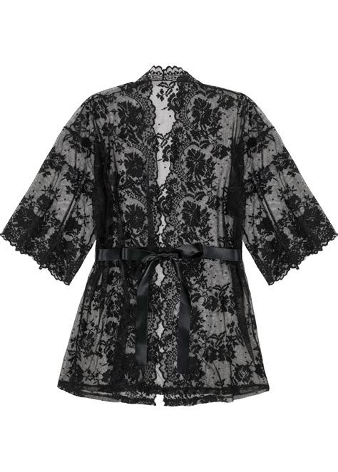 kimono elegant en dentelle noir