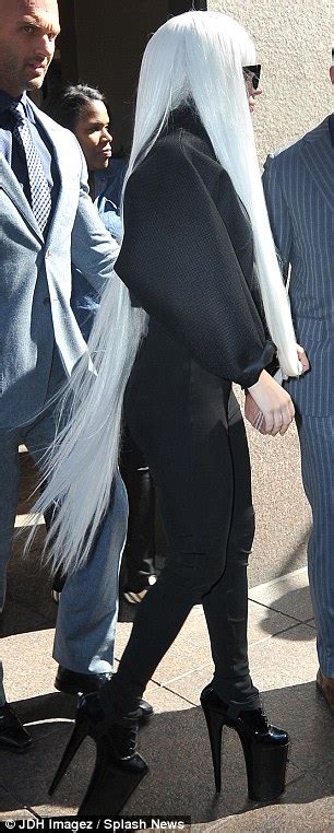 Lady Gaga Dons Long White Wig As She Emerges From Siriusxm Radio Show