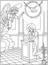 Coloring Pages Annunciation Rosary Immaculate Conception Mysteries Clipart Kids Joyful Mary Colouring Printable Feast Catholic Cliparts Book Clip Blessed Family sketch template