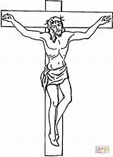 Jesus Cross Coloring Pages Jezus Printable Christ Silhouettes Drawing Aan Het Kruis sketch template