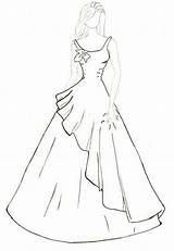 Dress Fashion Sketches Drawing Dresses Drawings Model Illustration Kleider Arts Choose Board sketch template